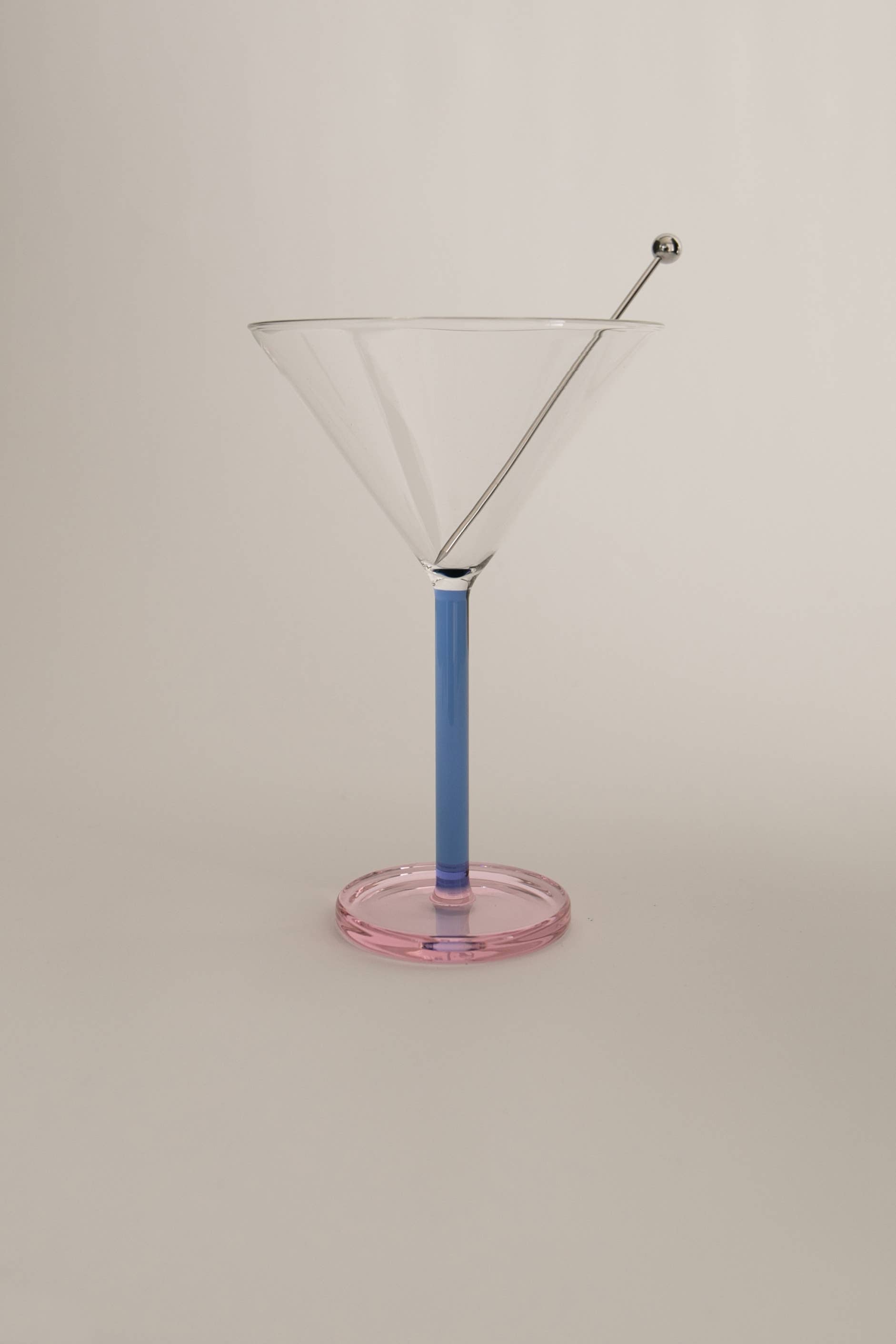 Two-Tone Cocktail Glass Pair - Blue and Pink - Image 2