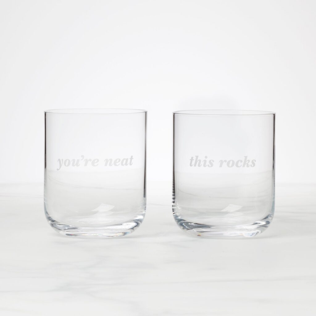 Novelty Quote Double Old Fashioned Glasses, Set of 2