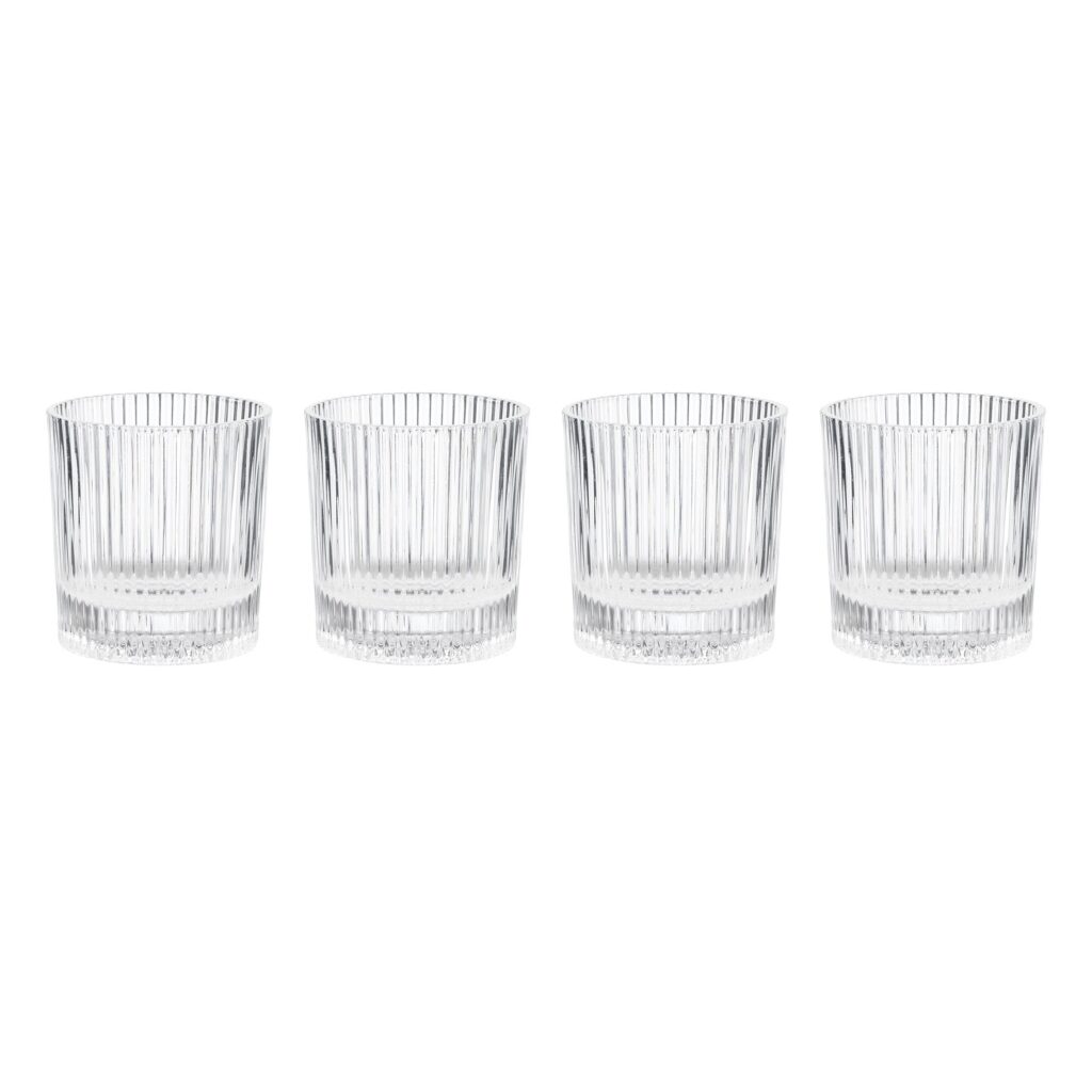 Cut Glass Double Old Fashioned Glasses, Set of 4