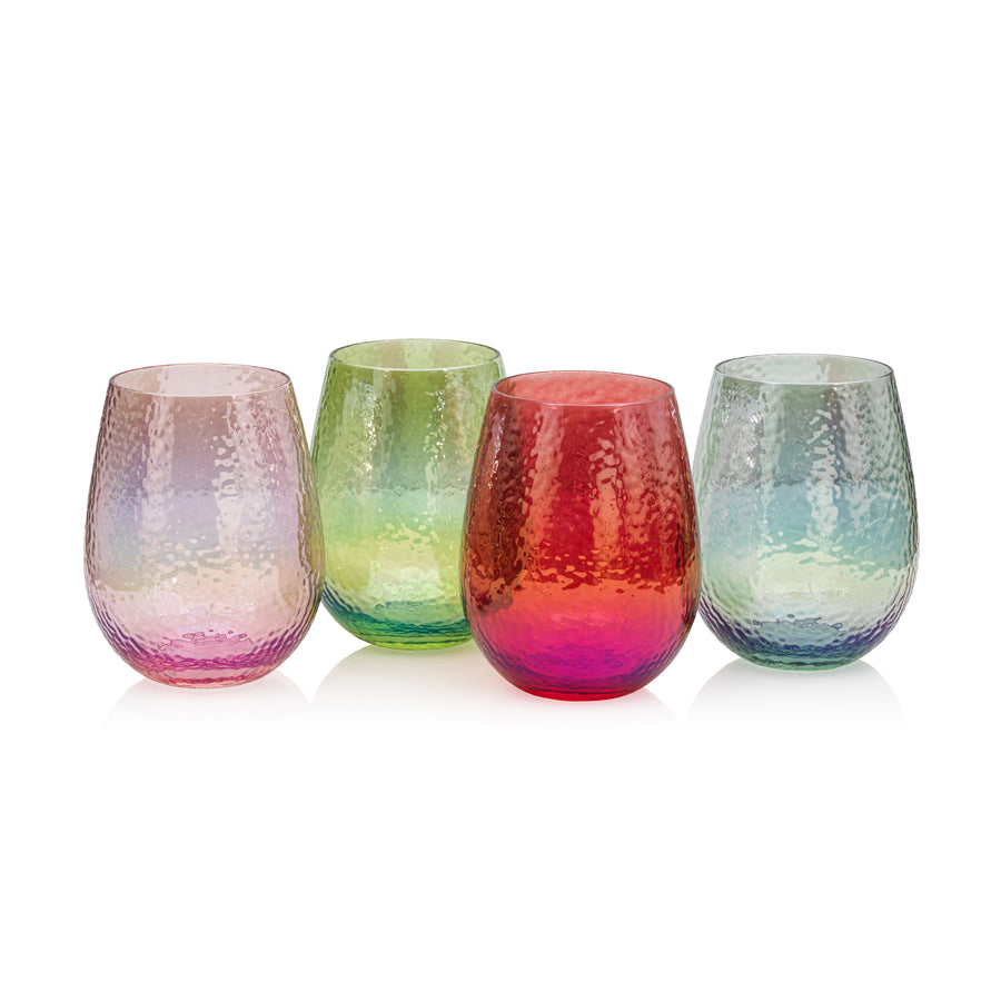 Hammered Stemless All-Purpose Glass Set of 4 - Image 2