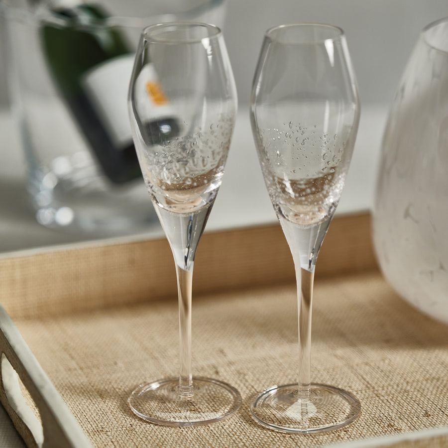 Bubble Detail Champagne Flute Set of 4