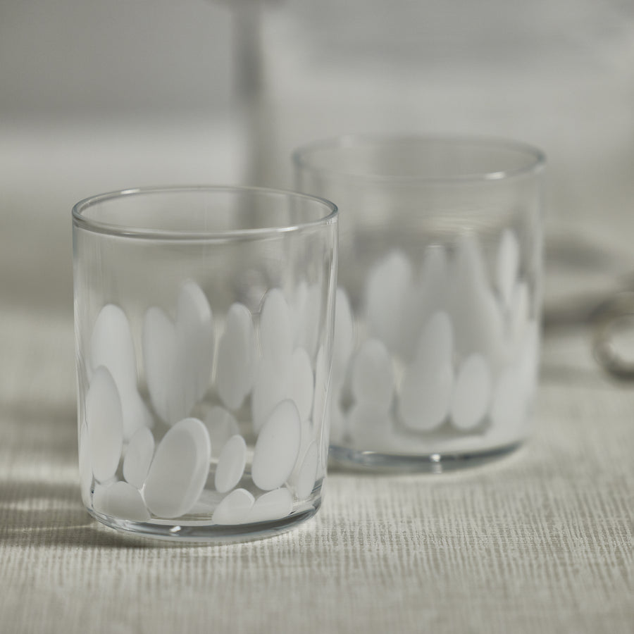 White Spot Glass Tumblers Set of 4