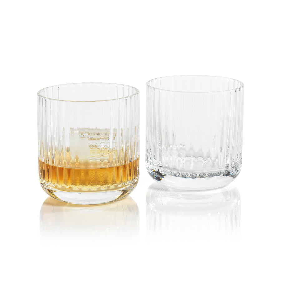 Ribbed Double Old Fashioned Glass Set of 4 - Image 3
