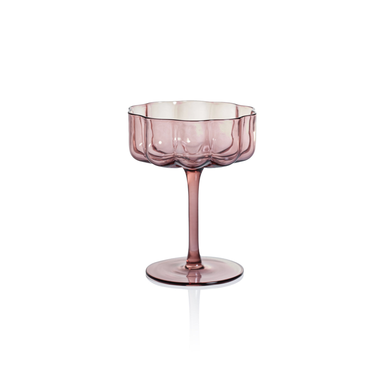 Handblown Aubergine Coupe Glass Set of 4 - Image 2