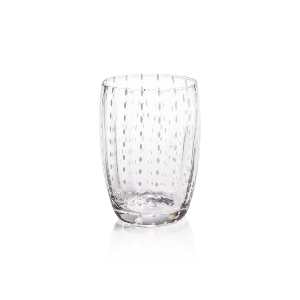 Clear White Dot Tumbler & Martini Glass Collection