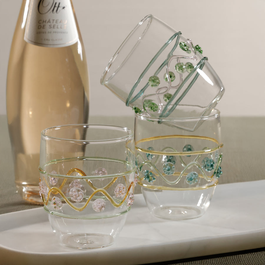 Assorted Beaded Glass Tumblers Set of 6 - Image 4