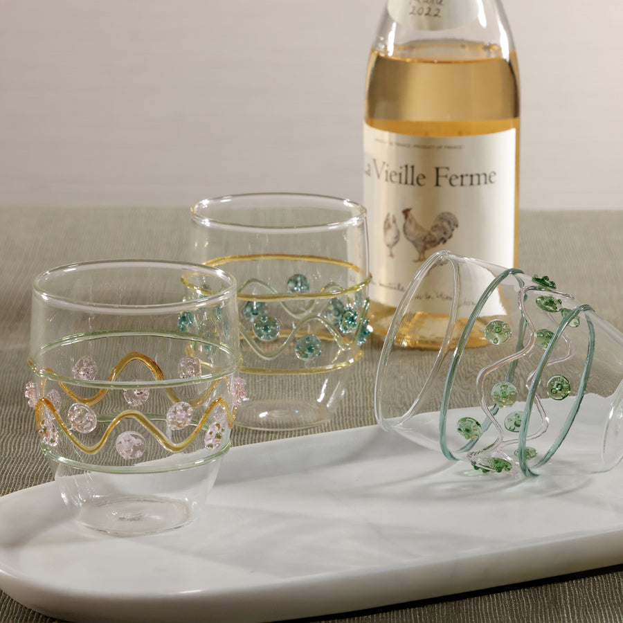 Assorted Beaded Glass Tumblers Set of 6 - Image 3