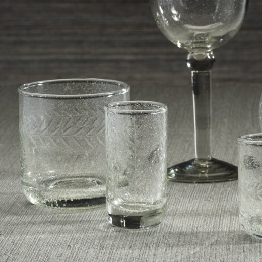 Handmade Etched Sipping Glass Set of 6