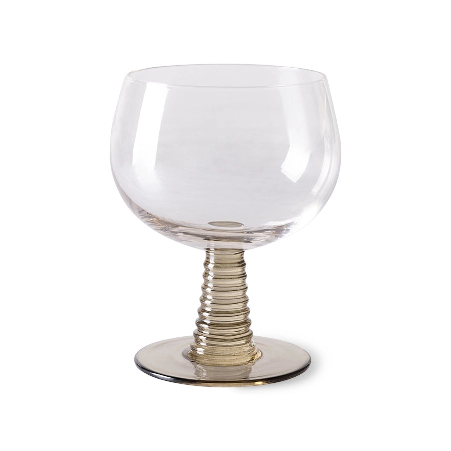 Green Low Stem Wine Glass